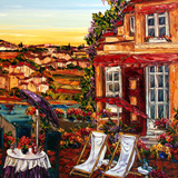 European Scene, Tuscany, France, Italy, Heavy Paint, Original,Transitional, Russian Artist,Oversize, Great Color, Painted Sides