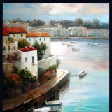 Oil, Canvas, Italy, Cliff, Water, Seaside, Villa, contemporary, realism, original, Italian artist, Amalfi Coast