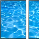 tryptch, water, beach, reflecton, blue, water, beach