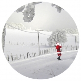 Santa Claus, L'echappee, photograph, recolored photograph, photo, drawing, round, plexiglass, diasec, France, French
