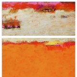 dyptch, orange, red, yellow, 2 pieces, canvas, original, vertical, oversize