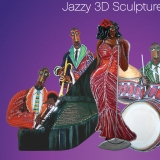 jazz, musica, blues, wall sculpture, mixed media, wood, dimensional, New Orleans