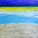 water, ocean, small painting, sea life