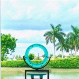 Aqua Circle Sculpture