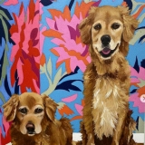 Dogs, dog, pet, pets, pet painting, contemporary painting, realism, fun art, commission of your pet, painting of your pet