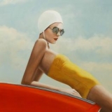 Female, deco, contemporary, oversize, female, beach, original